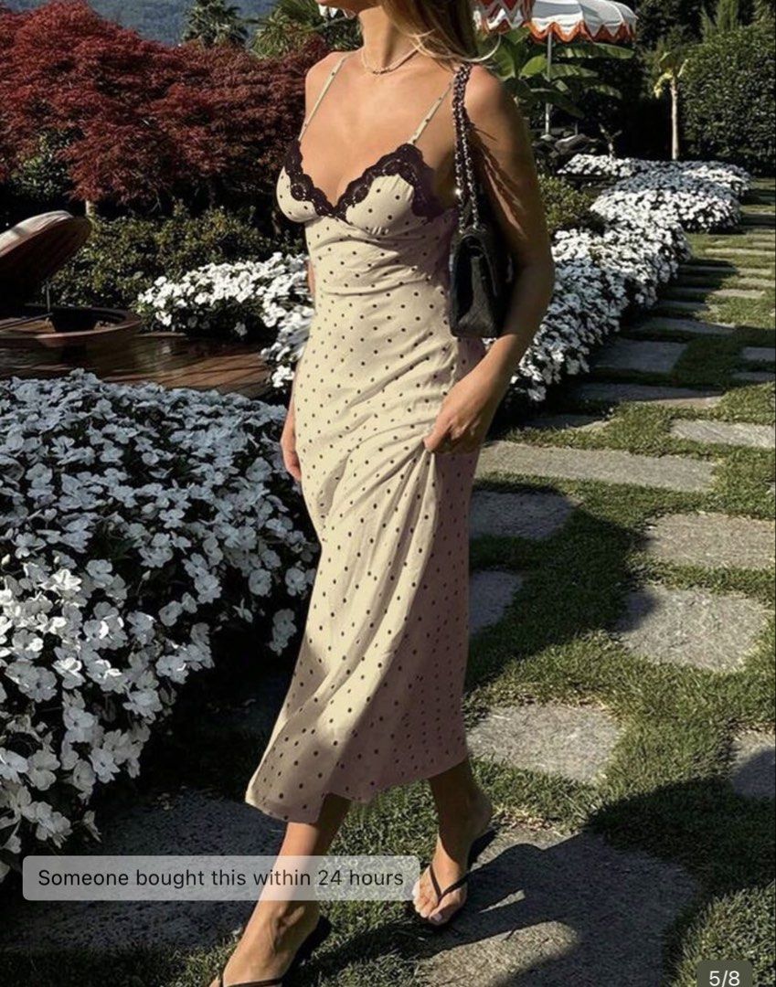 Shein polca maxi dress (Category: Dresses) located in Cabuyao City. Submitted by girlontherockspreloved (Listing ID 1467252059, Image 2). Description: Like new condition used once only. Fits S-M. No flaw. Super pretty in actual 🥰.