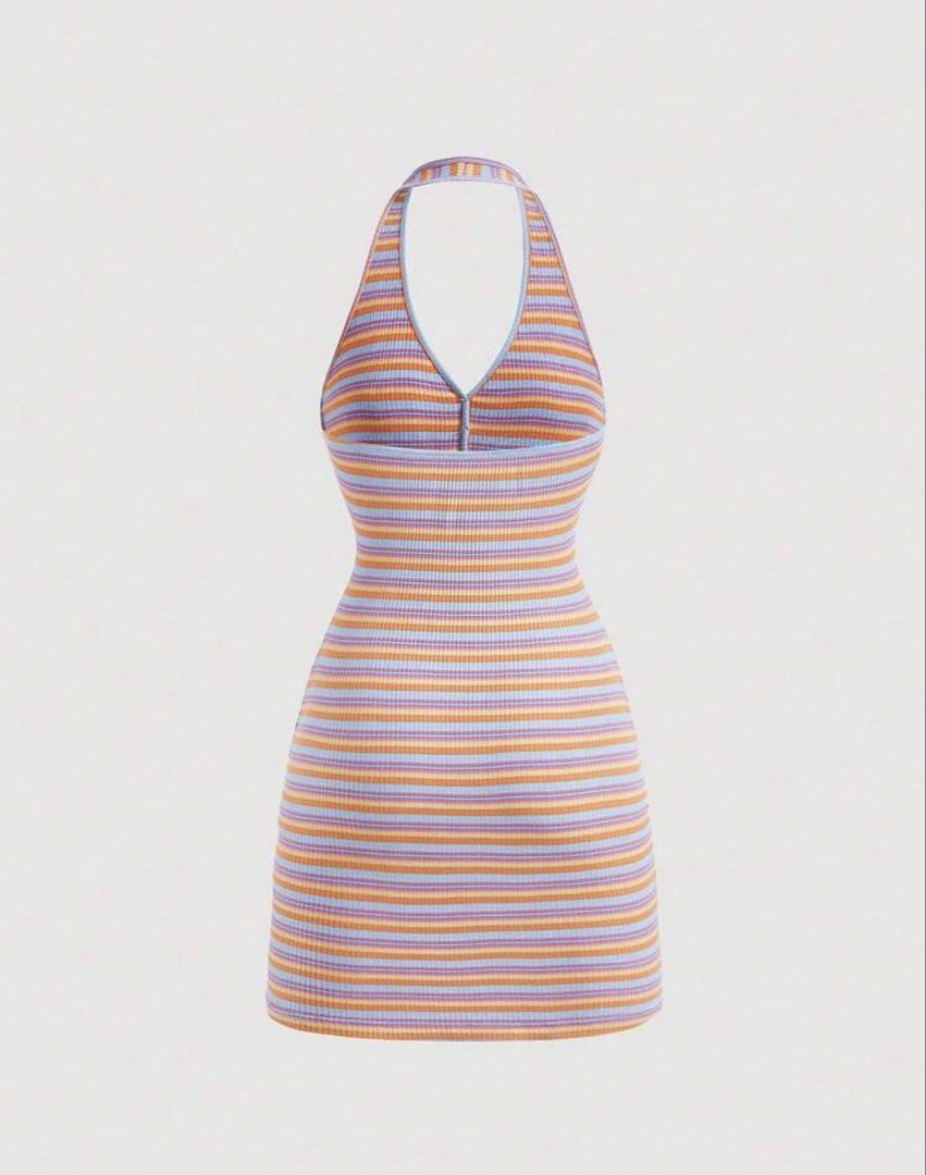 Shein ribbed backless dress (Category: Dresses) located in Cabuyao City. Submitted by girlontherockspreloved (Listing ID 1467252822, Image 2). Description: Like new condition used once only. Fits S-M. No flaw. Super pretty in actual 🥰.