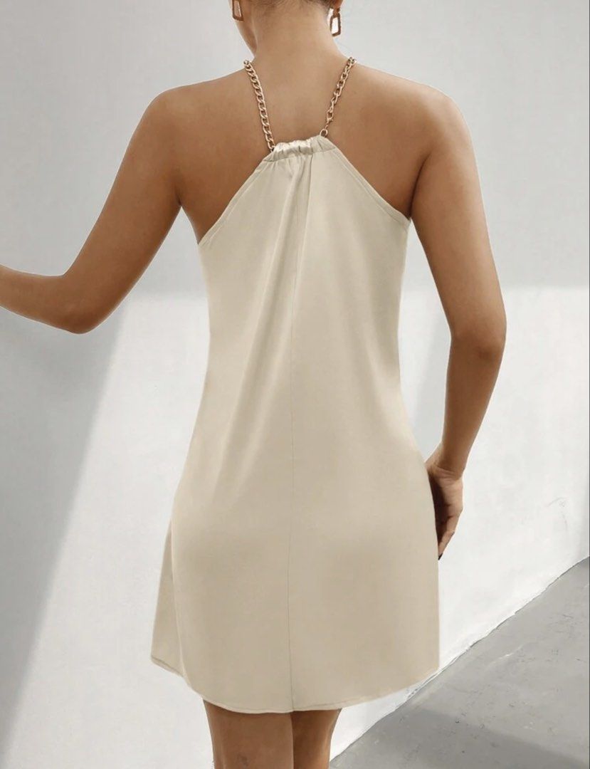 Shein silk mini dress (Category: Dresses) located in Cabuyao City. Submitted by girlontherockspreloved (Listing ID 1467313946, Image 2). Description: Like new used once only. No flaw. Fits S-M. Super pretty in actual. Very flattering when worn 🥰.