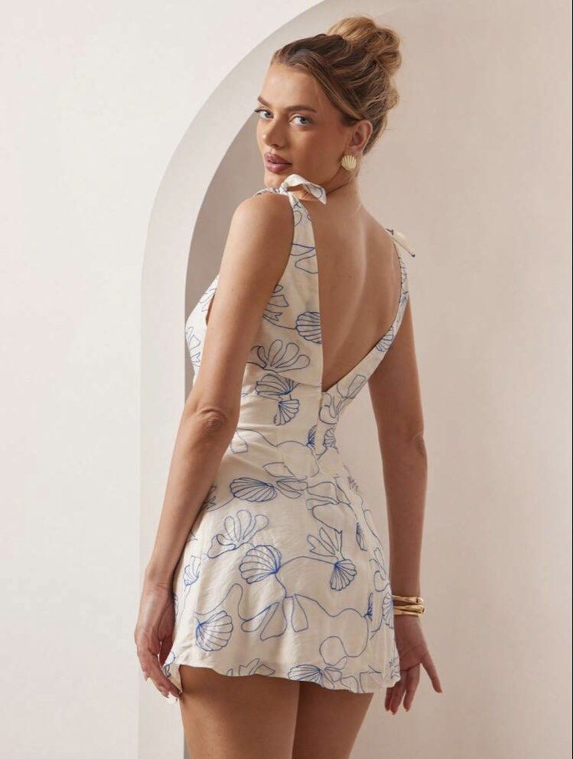 SHEIN White Blue Mini Dress (Category: Dresses) located in Marikina City. Submitted by prelovedbypau_ (Listing ID 1467326252, Image 2). Description: - used once - size small.