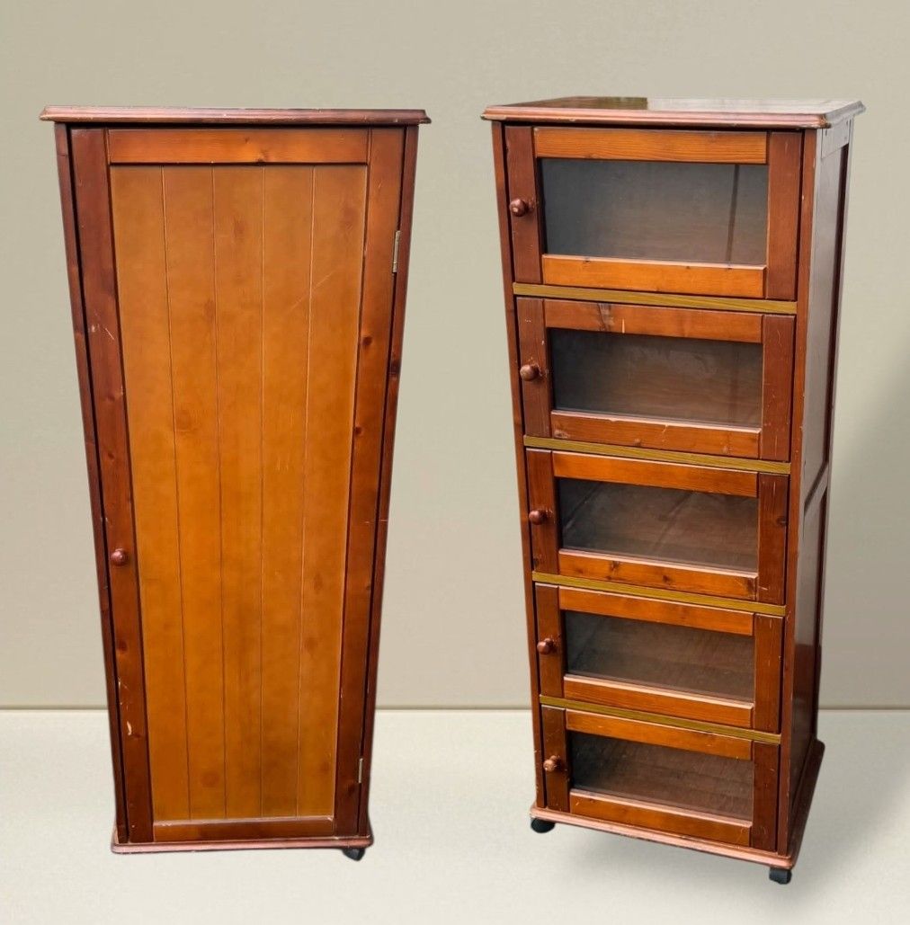 Slim Double Sided Display Storage Shelf Cabinet (Category: Shelves, Cabinets & Racks) located in Quezon City. Submitted by dannikkishoppe2 (Listing ID 1467214408, Image 1). Description: Slim Double Sided Display Storage Shelf Cabinet ‼️₱5500‼️ Easy to move In good condition - minor signs of use Please manage your expectations as there might be minimal flaws. Color may vary due to lighting, it may appear darker or lighter in person. Check photos f