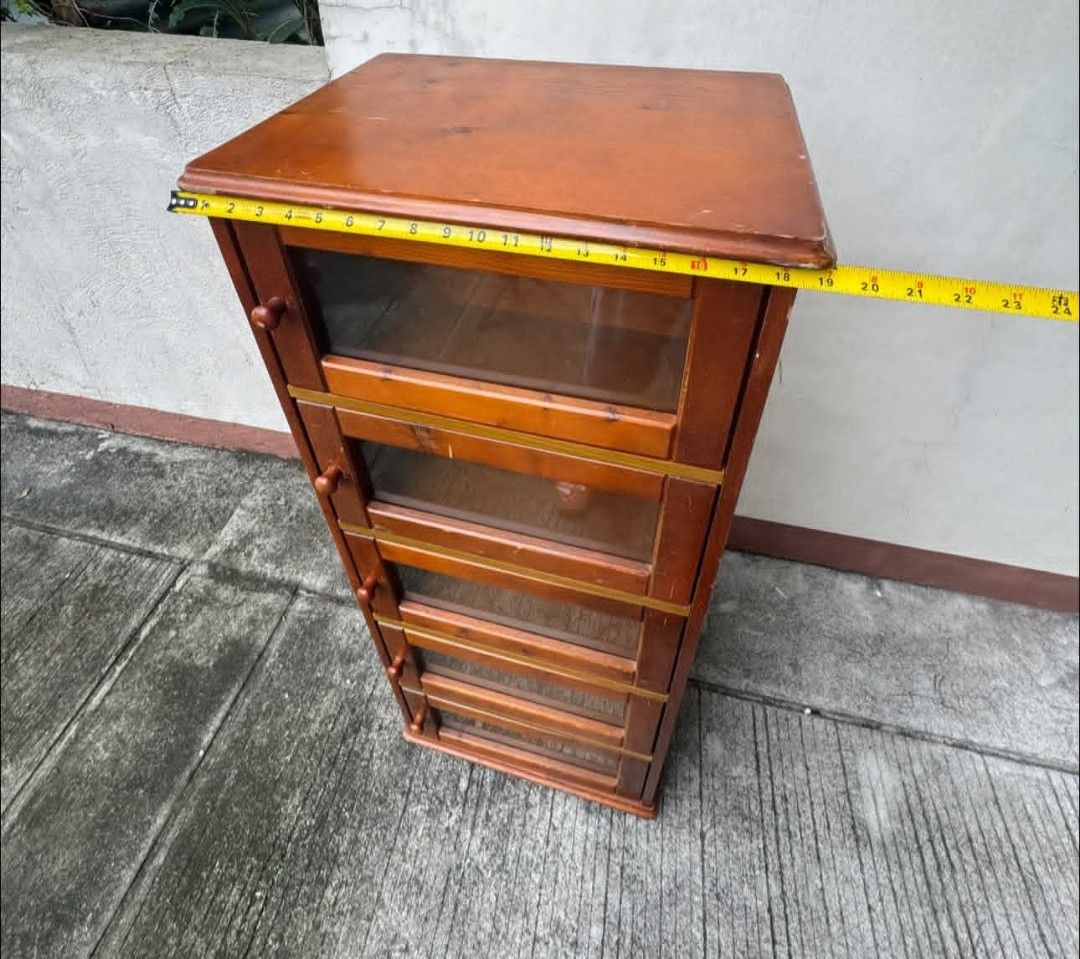 Slim Double Sided Display Storage Shelf Cabinet (Category: Shelves, Cabinets & Racks) located in Quezon City. Submitted by dannikkishoppe2 (Listing ID 1467214408, Image 3). Description: Slim Double Sided Display Storage Shelf Cabinet ‼️₱5500‼️ Easy to move In good condition - minor signs of use Please manage your expectations as there might be minimal flaws. Color may vary due to lighting, it may appear darker or lighter in person. Check photos f