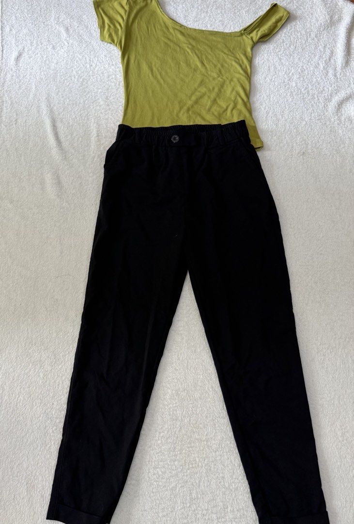 Small size top and pants black set (Category: Others Tops) located in Dasmarinas. Submitted by ennahsthriftcollection (Listing ID 1467269465, Image 2). Description: Decluttering best fit small garterized ang pants.