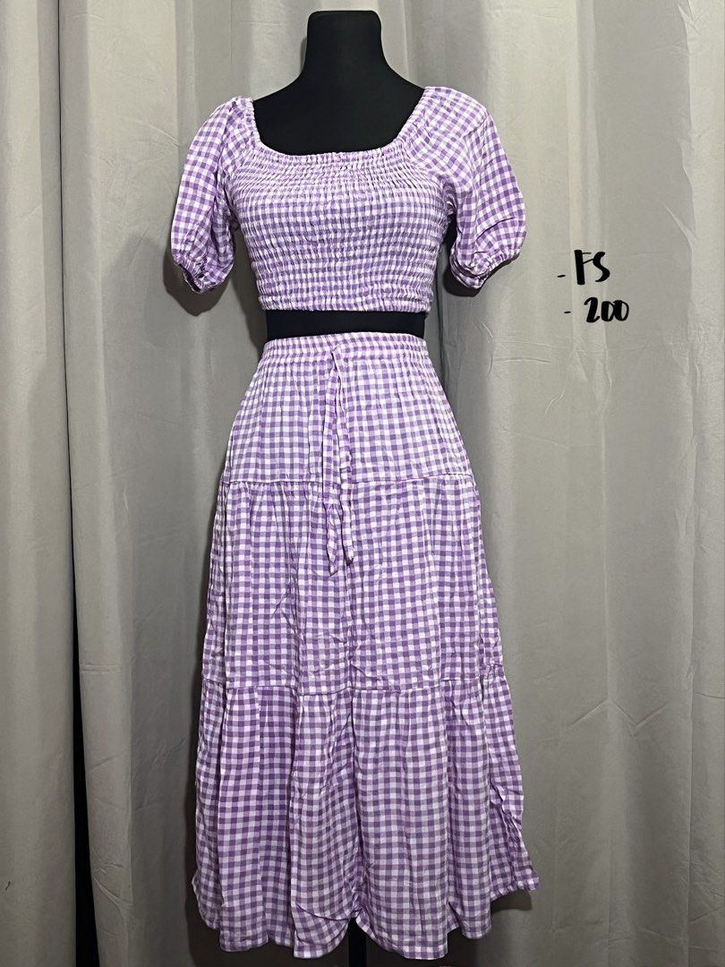 Smocked crop top & midi skirt set (Category: Sets or Coordinates) located in Las Pinas. Submitted by jilanah (Listing ID 1467316413, Image 1). Description: Brand new, never worn Bought in Bali.