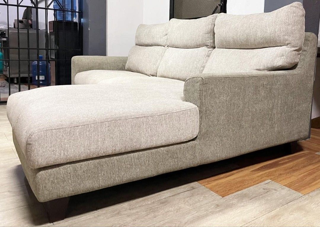 Sofa (Category: Sofas) located in Meycauayan. Submitted by marygracecasimiro (Listing ID 1467323099, Image 3). Description: Japan surplus Lshape sofa Nitori brand Fully washable No damage Pwdeng pwde po sa maseselan Free delivery and COD PHP21,800 💜💜.