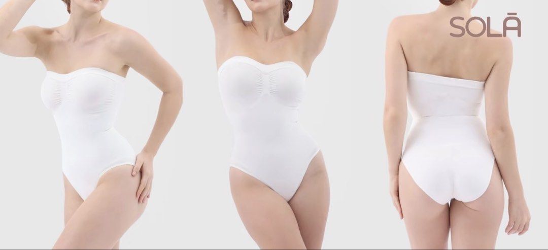 SOLA White Strapless Bodysuit Shapewear (Category: Undergarments & Loungewear) located in Manila. Submitted by karely (Listing ID 1467239892, Image 2). Description: Sola in Milk used once sinukat lang.
