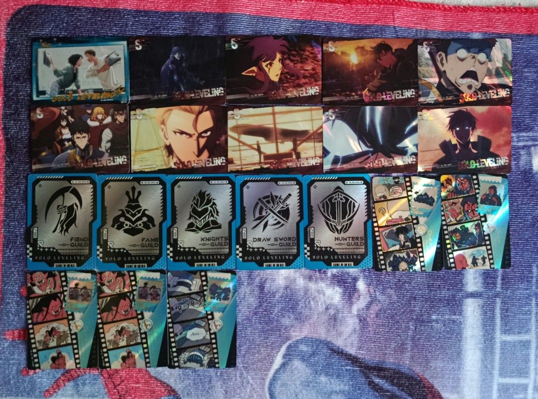 Solo Leveling CCG (Category: Card Packs) located in Bayambang. Submitted by nishi.spideyyyyyy (Listing ID 1467193420, Image 2). Description: Take all - 300 Authentic & Original Can do tingi 2nd picture - 200 3rd picture - 100 MOP: GCASH MOD: J&T.