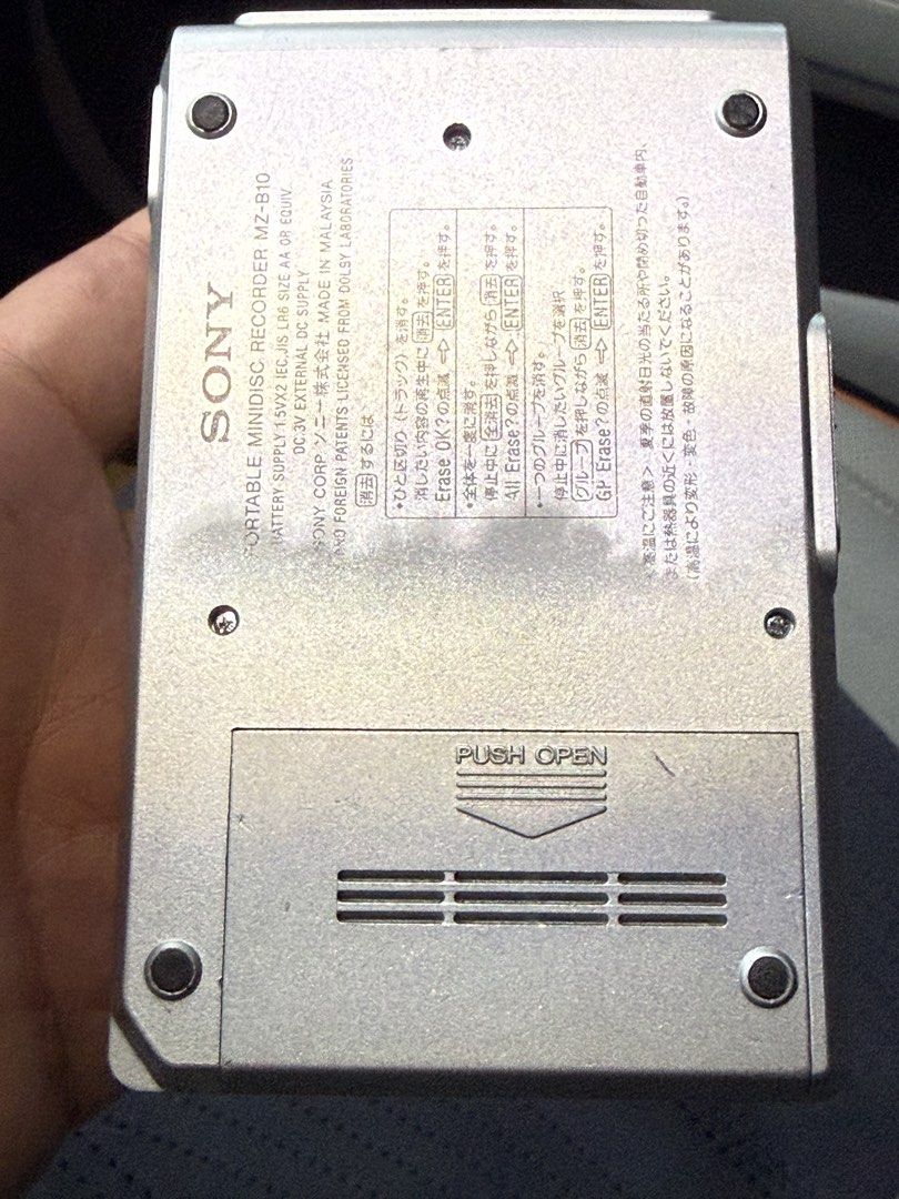 Sony Minidisc Recorder MZ-B10 (Category: Portable Music Players) located in Makati City. Submitted by see5o5 (Listing ID 1467302669, Image 3). Description: Sony MZ-B10 Portable Minidisc Recorder MDLP & DPC Type-S support, built-in speaker, and flat mic Versatile Minidisc recorder. - Uses AA batteries; it only needs one but can hold two in parallel for extra long battery life. - Multiple recording sources, internal mic, external mic, optical in, l