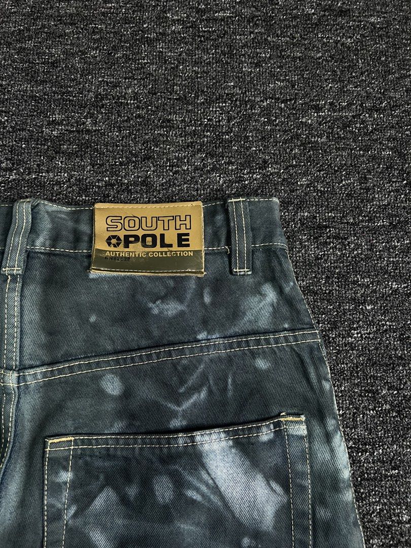 Southpole Pants (Category: Jeans) located in Manila. Submitted by thrifty.4pp4rels (Listing ID 1467306892, Image 3). Description: Shipping fee shouldered by the buyer Issues: Distressed hem Custome tie-dye design Patched tear Measurements: W 34 L 39 Thigh 14 Hem 10.