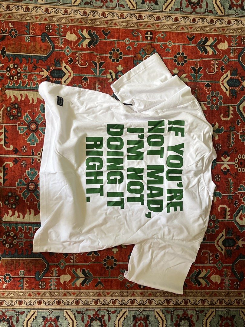 Spades Mad Hustler Boxy Crop Tee (Category: Tshirts & Polo Shirts ) located in Tarlac. Submitted by 444_conservative (Listing ID 1467181412, Image 3). Description: FS: SPADES ISSUE: nagbreak kami sayang pera - Brand: Spades - Style: White boxy crop tee - Size: XXL - Design: Green graphic face print on front, bold statement text on the back - Condition: Brand new in original ziplock packaging - Perfect for casual streetwear looks!.