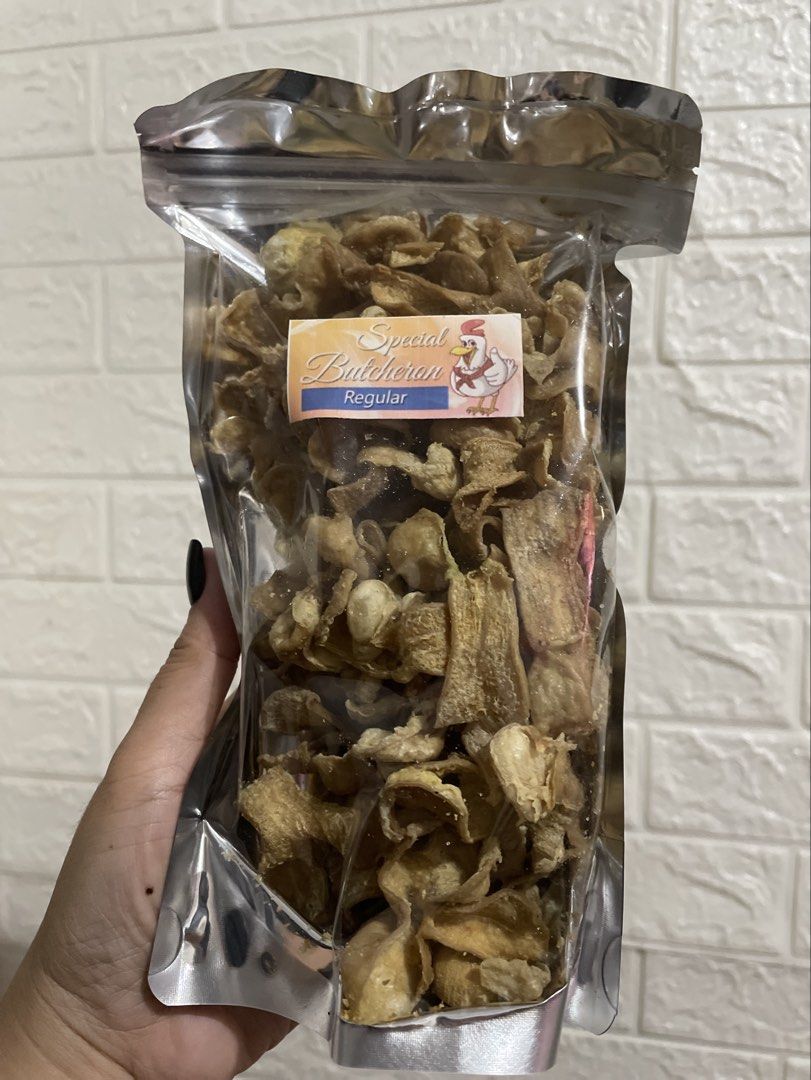 Special Butcheron Regular Snack (Category: Local Eats) located in Manila. Submitted by xyluv (Listing ID 1467240381, Image 1). Description: - Product: Special Butcheron (Regular Flavor) - Type: Crispy fried chicken gizzard snack - Packaging: Sealed foil pouch with a clear window and resealable zip lock top - Use: Great as a savory pulutan or snack anytime .