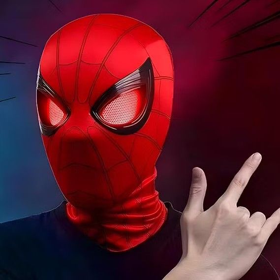 Spider-Man Touch Light Headgear Mask Chin Control (Category: Western Merchandise) located in Manila. Submitted by Kickfeet (Listing ID 1467172443, Image 1). Description: - Product: Interactive Spider-Man Headgear - Lighting: Touch-activated lighting effects - Movement: Chin-controlled blinking and open/closed eye mechanisms - Material: Elastic, breathable, and comfortable fabric - Design: Iconic red colorway with classic web pattern - Condition: 