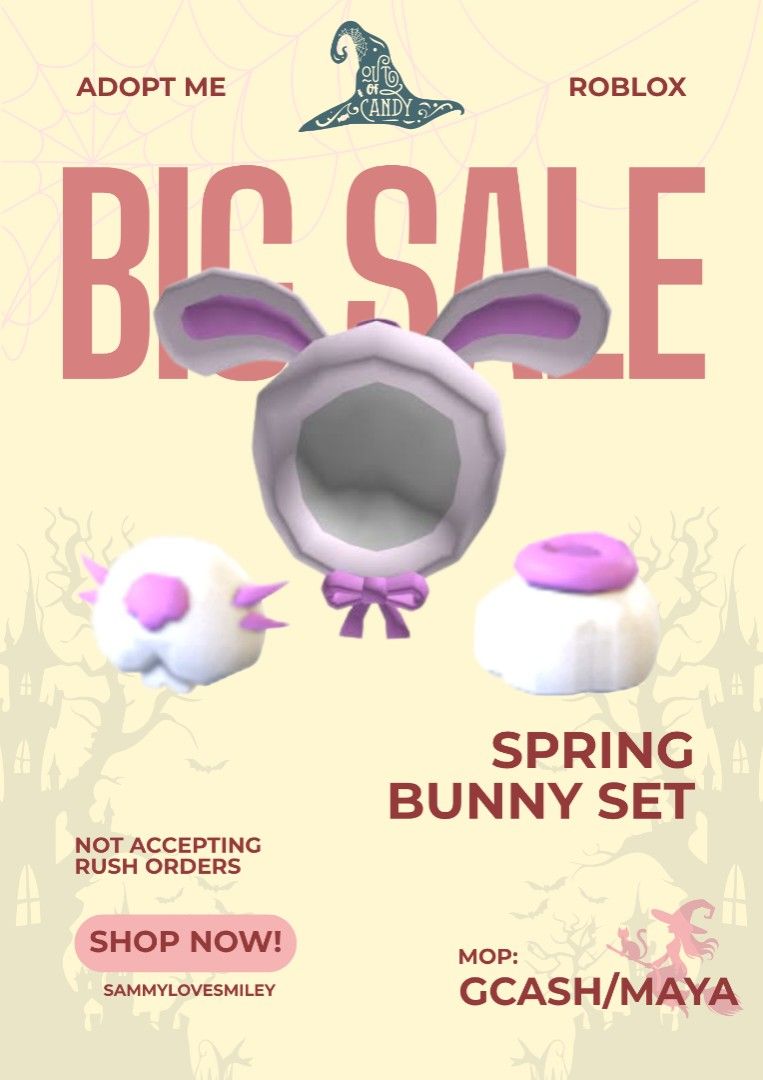 Spring Bunny Hood/Bunny Feet | Adopt Me (Category: In-Game Products) located in Iligan City. Submitted by sammylovesmiley (Listing ID 1464764621, Image 1). Description: ☞dm me for fast transaction ☞only accepting GCASH and MAYA for payment ☆fixed price ☆ No refund after the trade.