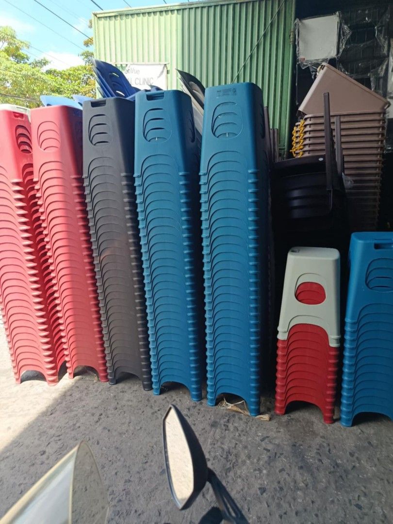 Stackable Plastic Stools Multiple Colors Available (Category: Chairs) located in Quezon City. Submitted by khatierich6 (Listing ID 1467210387, Image 2). Description: - Durable and sturdy plastic construction - Available in 4 vibrant colors: red, blue, grey, and brown - Convenient handle cutout in the center for easy carrying - Stackable design saves space when stored - Versatile use for homes, offices, and events - Multiple pieces available in va
