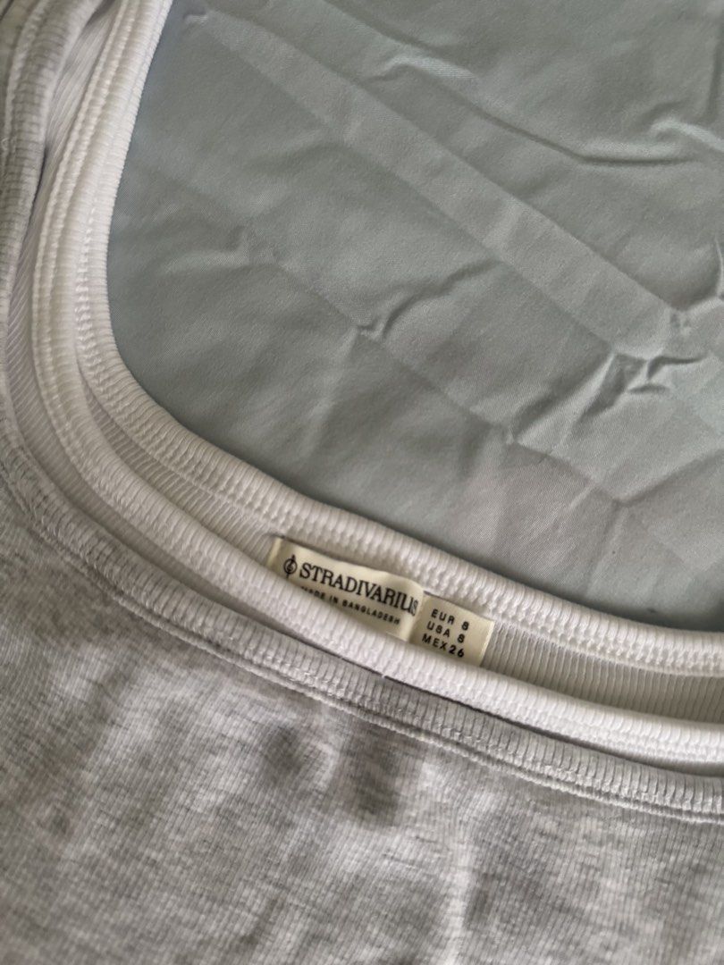 Stradivarius Grey Layered Tank Top S (Category: Sleeveless) located in Manila. Submitted by silverbird.27280a (Listing ID 1467189875, Image 2). Description: Fits small to medium Worn once - Condition: Clean and ready to wear.