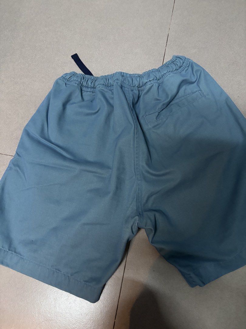 Straightforward Blue Drawstring Shorts Size Small (Category: Shorts) located in Bacoor. Submitted by arvzzy (Listing ID 1467362372, Image 2). Description: - Brand: Straightforward - Color: Light blue - Size: Small - Material/Details: Elastic waistband with dark drawstring, side pockets, single right back pocket - Origin: Made in the Philippines - Style: Casual everyday wear, easy to match with tees or tanks.
