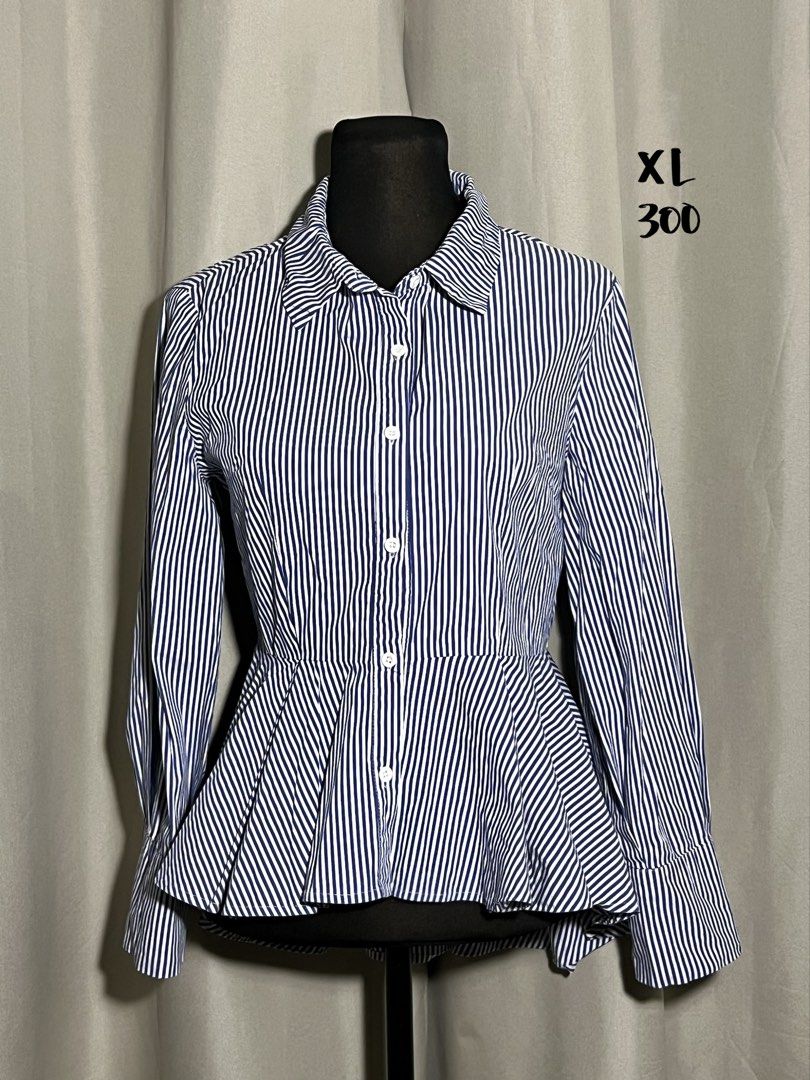 Striped long sleeve peplum top (Category: Blouses) located in Las Pinas. Submitted by jilanah (Listing ID 1467347308, Image 1). Description: .