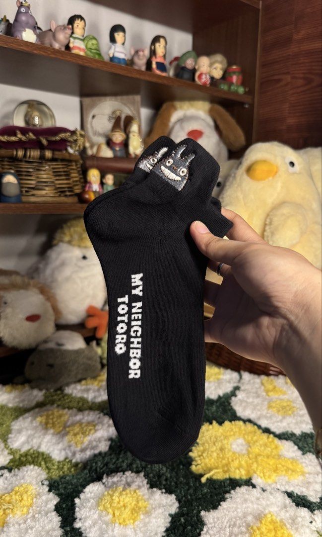 STUDIO GHIBLI - BLACK SOCKS (Category: Socks & Tights) located in Tarlac. Submitted by chihiroshane (Listing ID 1467198408, Image 2). Description: • spirited away (kaonashi) - 2 pcs available • my neighbor totoro - 2 pcs available • spirited away (boh) - 2 pcs available • howl’s moving castle (calcifer) - 1 available • kiki’s delivery service (jiji) - 1 available • jiji - 2 pcs available.