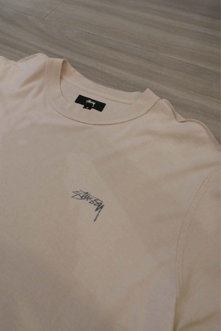 Stussy Lazy Tee Basic Shirt S (Japan) (Category: Tshirts & Polo Shirts ) located in Binan City. Submitted by brlt_ay (Listing ID 1467314800, Image 2). Description: - Brand: Stussy - Color: Pale Peach - Size: Small - Used thrice only - Bought from Stussy Harajuku, Tokyo (OG price: ₱5k) - Small.