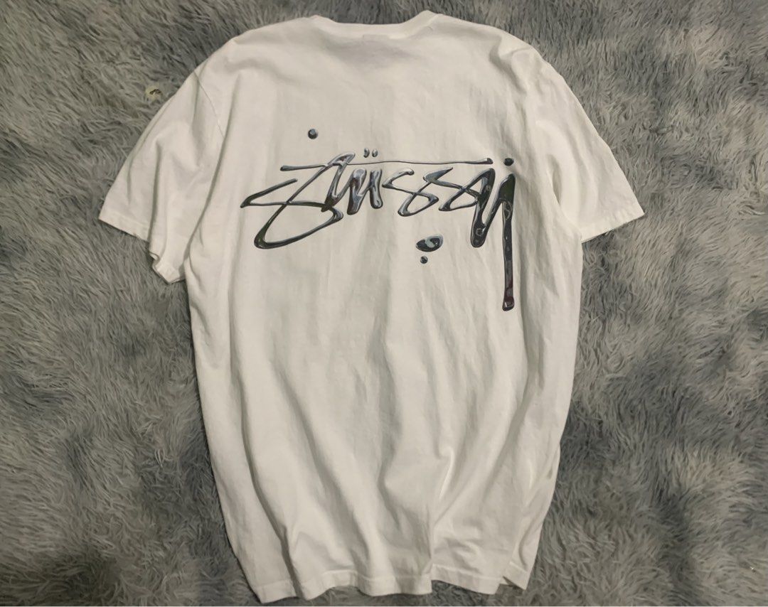 Stussy Mercury (Category: Tshirts & Polo Shirts ) located in Manila. Submitted by tanjames.14 (Listing ID 1467176024, Image 2). Description: - Brand: Stussy - Color: Clean White - Size: L (Made in Honduras) - Measurements: ~23" pit to pit, ~30" length -Asnew Condition -No Issue -Ready to wear.