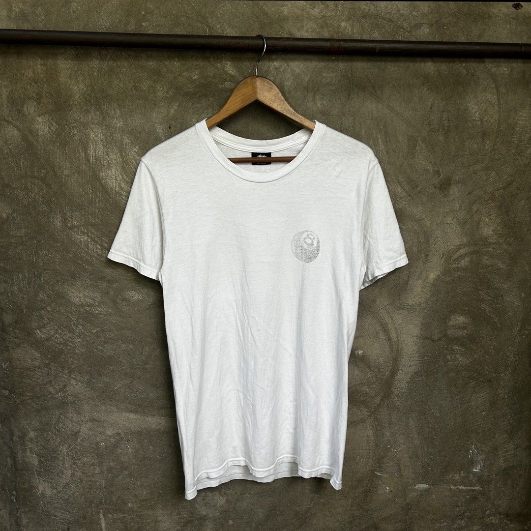 Stussy white shirt (Category: Tshirts & Polo Shirts ) located in Baguio. Submitted by ralfangelo35075 (Listing ID 1467199243, Image 2). Description: mine: ₱580 can fit s-m washed ready to wear 9.8/10 color rate issues: minor dotted stains DISCLAIMER: I Ralf Angelo S. Ta-a / Past wears are not affiliated with any brand that I sell. No copyright infringement intended. All items are thrifted or 2nd hand manage your expectation. .