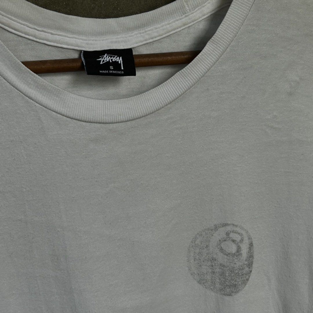 Stussy white shirt (Category: Tshirts & Polo Shirts ) located in Baguio. Submitted by ralfangelo35075 (Listing ID 1467199243, Image 3). Description: mine: ₱580 can fit s-m washed ready to wear 9.8/10 color rate issues: minor dotted stains DISCLAIMER: I Ralf Angelo S. Ta-a / Past wears are not affiliated with any brand that I sell. No copyright infringement intended. All items are thrifted or 2nd hand manage your expectation. .