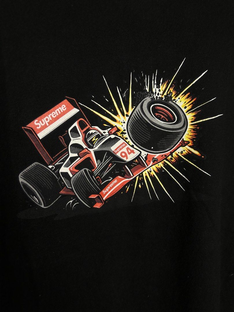 Supreme Crash Tee (Category: Tshirts & Polo Shirts ) located in Marikina City. Submitted by swiftsian (Listing ID 1467219552, Image 2). Description: Supreme Crash Tee (Black) - Size: Medium - Issue: little hairlines - Color may vary due to lighting Shipping: Lalamove/J&T .