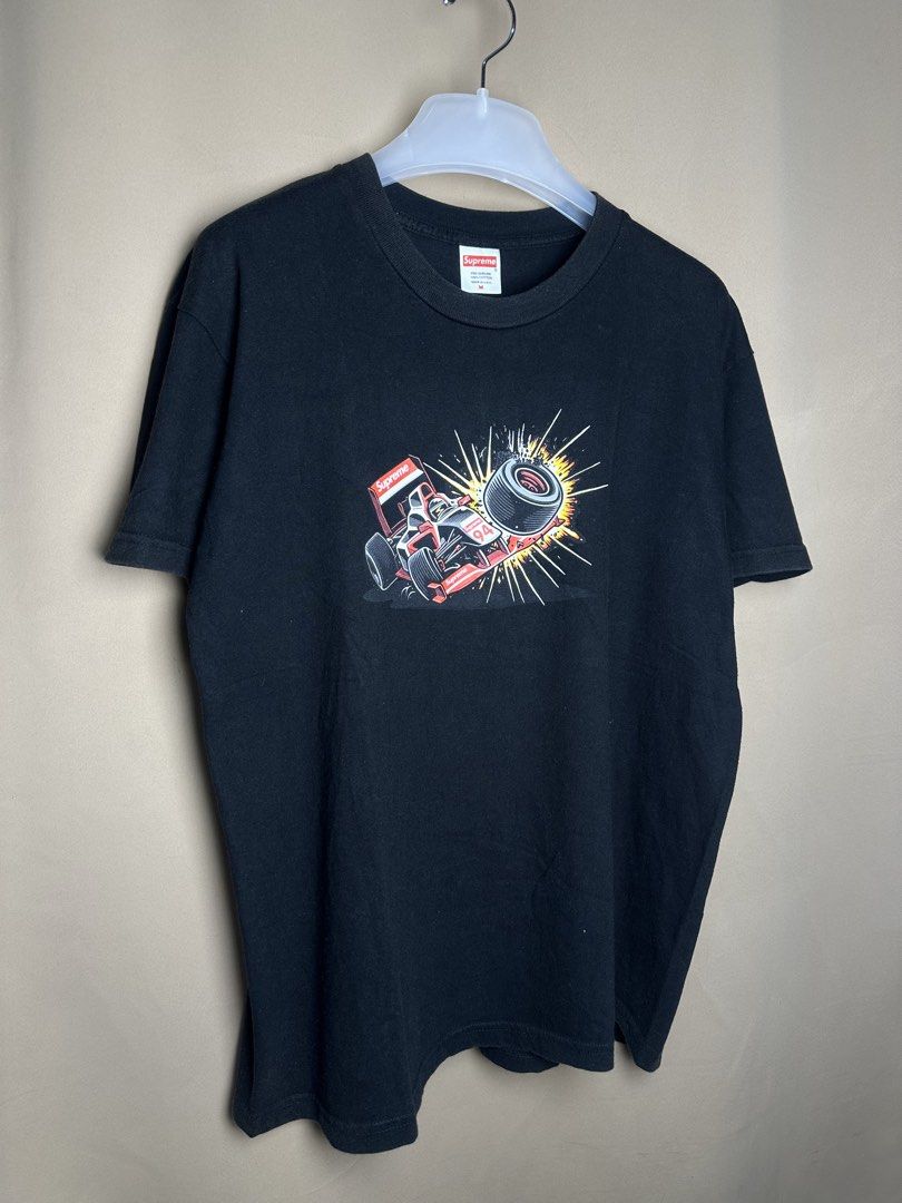 Supreme Crash Tee (Category: Tshirts & Polo Shirts ) located in Marikina City. Submitted by swiftsian (Listing ID 1467219552, Image 1). Description: Supreme Crash Tee (Black) - Size: Medium - Issue: little hairlines - Color may vary due to lighting Shipping: Lalamove/J&T .