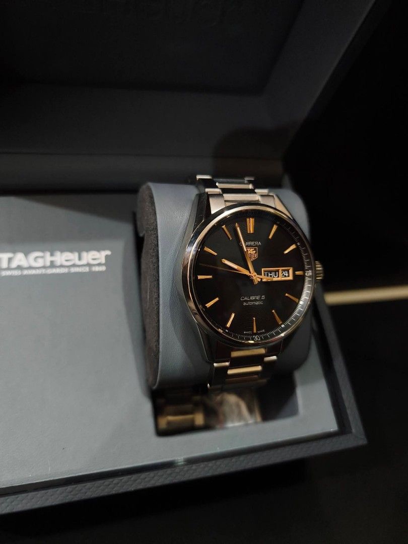 Tag Heuer Carrera (Category: Luxury Watches) located in Manila. Submitted by .gwatchesph. (Listing ID 1467291165, Image 1). Description: ⌚ FOR SALE: TAG Heuer Carrera Automatic 41mm — WAR201C 🖤 Dress Watch | Black Dial / Rose Gold Accents Model: TAG Heuer Carrera Automatic 41mm Reference: WAR201C Year: 2021 Condition: 9.5/10 — like new Set: Complete set Double box Manuals Guarantee card Foreign AD Specifications: Case Size: 41mm Bezel: Fixed Ste