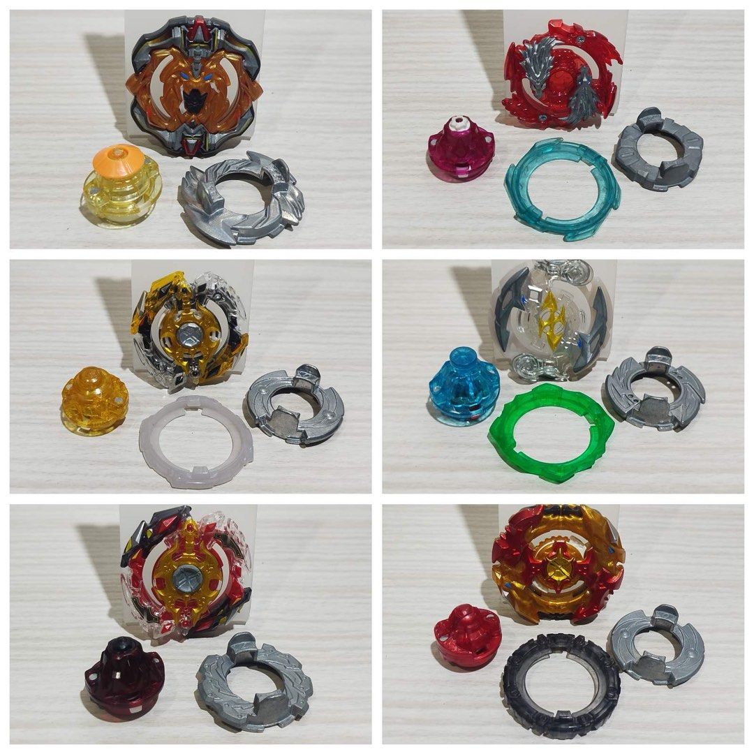 Takara Tomy Beyblade Burst Assorted (Category: Character Goods) located in Santa Rosa. Submitted by toysandusbmg (Listing ID 1467321929, Image 2). Description: Takara Tomy Beyblade Burst Price Range: 280 - 900 php each - Preowned items from Japan - No box, in used condition - Items has paint chips due to handling and old age. Please manage your expectation. - Best for collectors and display item - Please see pictures for more details, this is the