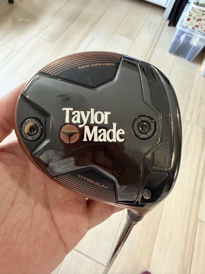 TaylorMade BRNR Mini Driver Titanium 11.5 Loft (Category: Golf) located in Paranaque City. Submitted by warmeagle_be0856 (Listing ID 1467189443, Image 1). Description: - Model: TaylorMade BRNR Mini Driver Titanium - Loft: 11.5 degrees with adjustable hosel (standard setting) - Design: Sleek black and copper finish with clean crown and clear markings - Technology: Twist Face clubface for straighter shots - Customization: Adjustable sole weights in