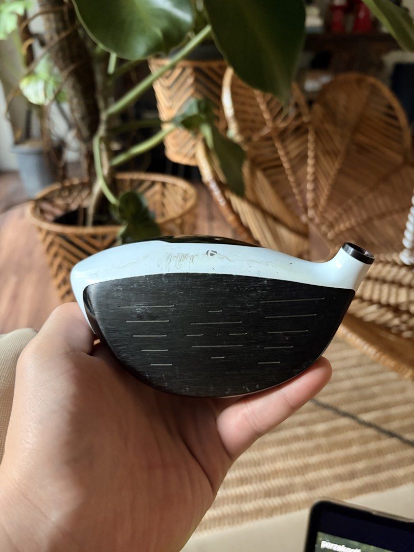 TaylorMade M2 10.5 Driver Head Only (Category: Golf) located in Paranaque City. Submitted by rafadg (Listing ID 1467268835, Image 2). Description: - Item: TaylorMade M2 Driver Head (10.5 Degrees) - Condition: Normal cosmetic scuffs/wear on sole, face, and white edge; grooves remain very crisp - Specs: No adaptor - Inclusions: Head only (no wrench or headcover included) .