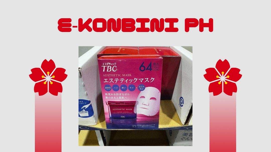 TBC Aesthetic Mask 64 Sheets (Category: Face Care) located in Quezon City. Submitted by jcn27 (Listing ID 1467359862, Image 1). Description: - Authentic TBC Aesthetic Face Mask directly from Japan - Total of 64 sheets (divided into 2 convenient boxes of 32 sheets each) - Packed with skincare benefits: hyaluronic acid, collagen, elastin, and botanical extracts - Gentle formula: 100% unscented and uncolored - High-adhesion stretch sheet design hugs