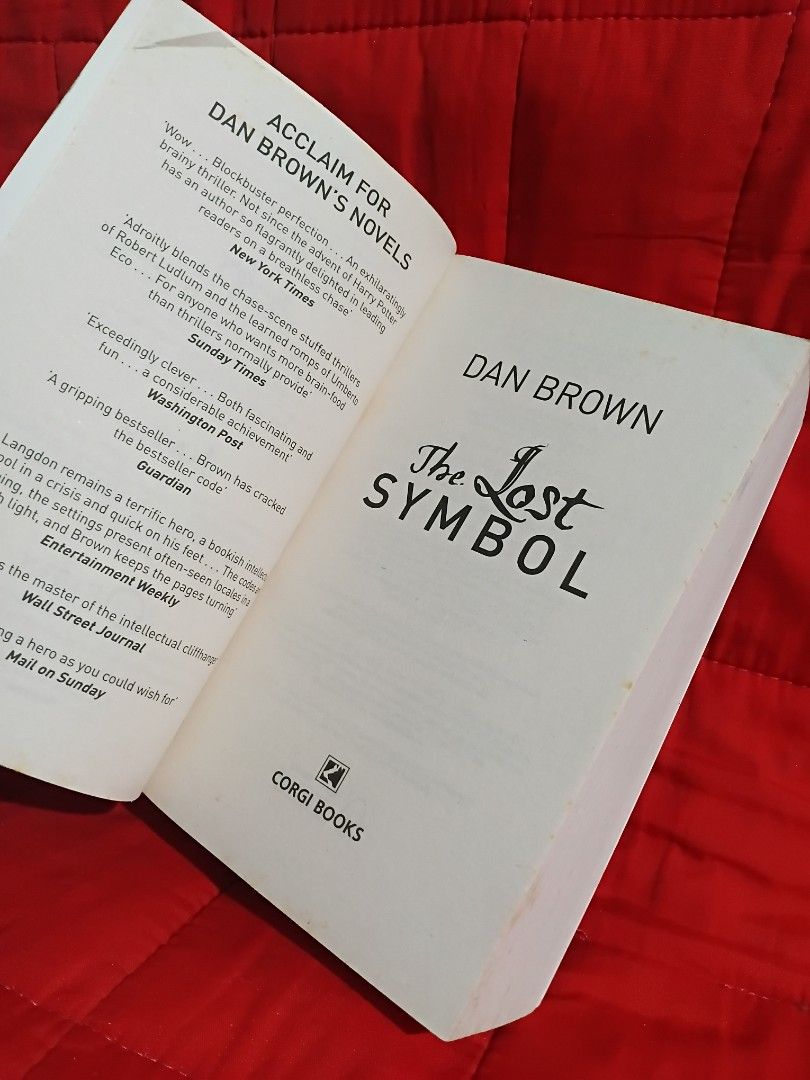 The Lost Symbol by Dan Brown Paperback (Category: Storybooks) located in Manila. Submitted by krishna_ayanami (Listing ID 1467329695, Image 2). Description: Lost Symbol novel by Dan Brown. Paperback edition published by Corgi Books. Robert Langdon thriller set in Washington DC. Standard paperback size. Pages inside are clean and legible. Cover shows normal handling wear..