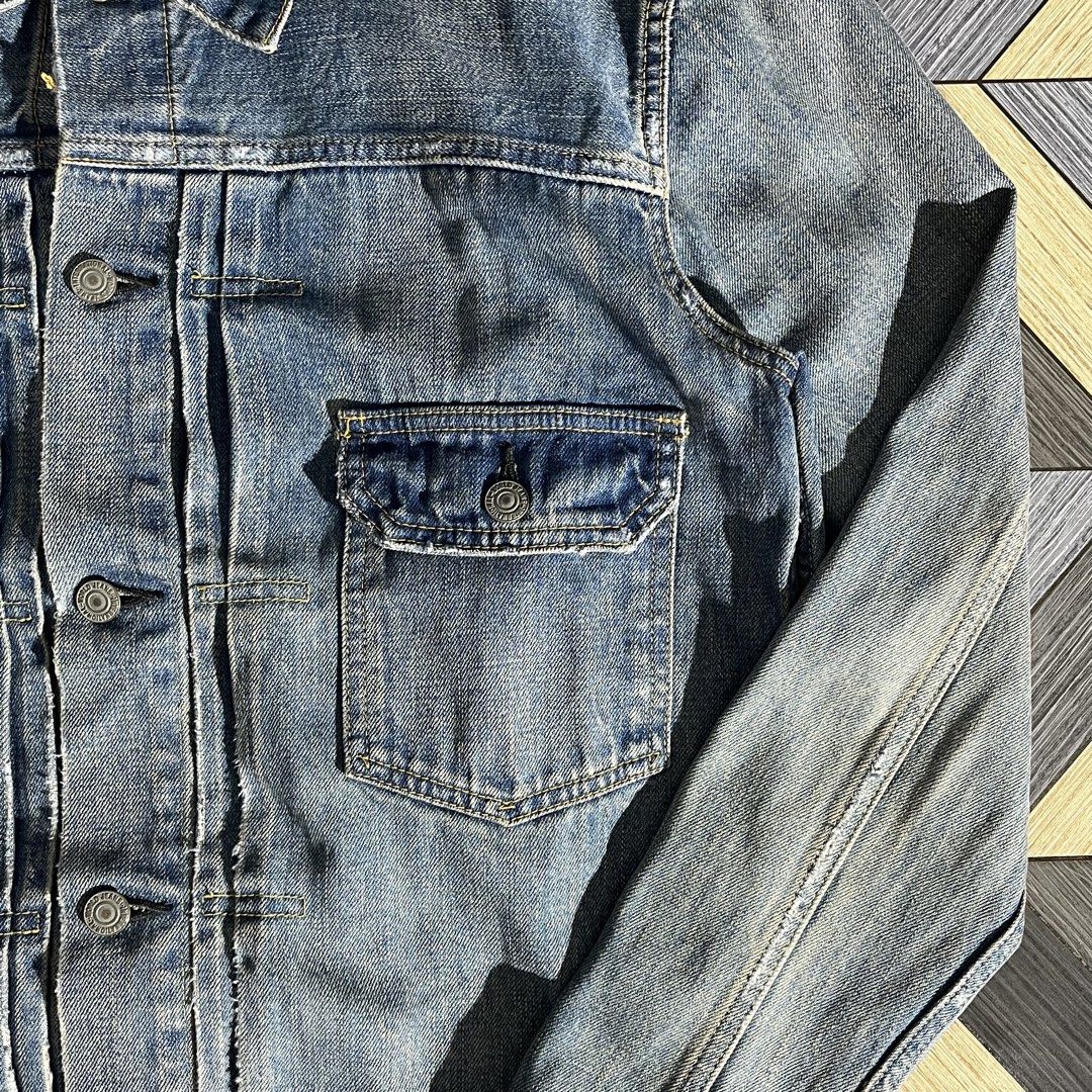 THE REMI RELIEF Type 1 Denim Jacket (Category: Coats, Jackets and Outerwear) located in Daraga. Submitted by th3cliquejunks (Listing ID 1467229927, Image 3). Description: THE REMI RELIEF Type 1 Denim Jacket Tagged Size: Medium Condition: 9.5/10 No major flaw Made in: Japan Measurement: Pit to pit: 21” Length: 24” - 5,980 Dm!.