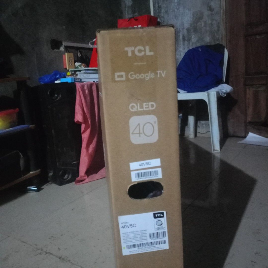 TLC 40 INCH QLED GOOGLE TV ( 40S5K ) (Category: Entertainment Systems & Smart Home Devices) located in Davao. Submitted by mjsalva821 (Listing ID 1467319623, Image 2). Description: FOR SALE: TCL 40-INCH QLED GOOGLE TV PRICE: ₱18,500 (NEGOTIABLE) BRAND NEW & FACTORY SEALED TV DETAILS: - Brand: TCL - Model: 40S5K - Size: 40 Inches - Display: QLED Full HD - System: Google TV -Original Box Included -FREE WALL BRACKET INCLUDED -Never Opened / Unused L