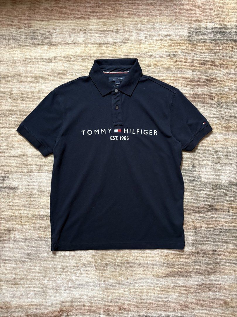 Tommy Hilfiger Script Embroid Logo Navy Poloshirt (Category: Tshirts & Polo Shirts ) located in Antipolo. Submitted by thearchivesproject (Listing ID 1467318226, Image 2). Description: 19.5 width 25 length.