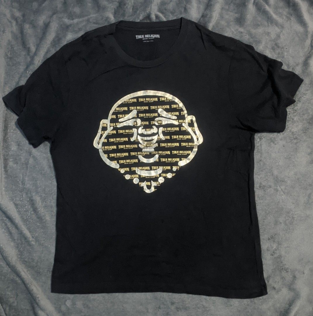True Religion Buddha (Category: Tshirts & Polo Shirts ) located in San Ildefonso. Submitted by tripniberto (Listing ID 1467327299, Image 1). Description: True Religion Dimes:20.5/27.5L Issue: Need wash, nawala na gold color dun sa buddha face, sign of use Color Rate: 9/10(or better) (lighting may affect the color on images) MOP: gcash MOD: j&t(+sf) NO RUSH SHIPPING!!! (3-5days Ship out!) please manage your expectations this is ukay items PM if in