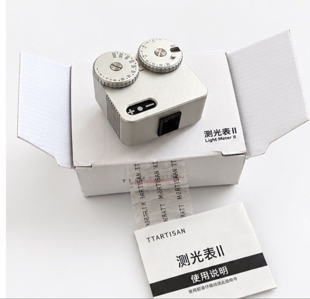 TTArtisan Light Meter II (Category: Cameras) located in Lubao. Submitted by mamiya67 (Listing ID 1467192623, Image 2). Description: - Model: TTArtisan Light Meter II (Silver finish) - Used once or thrice only - RFS: I have another light meter - Controls: Dual dials for easy adjustment of ISO, shutter speed, and aperture - Power: CR1632 battery (included free) - Inclusions: Original box, protective packaging, manual, and tool - Condition: Brand ne