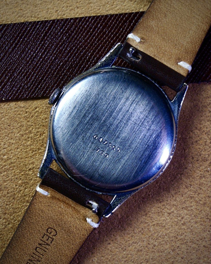 Tudor 709 Vintage Watch - 1948 (Category: Men's Watches) located in Mandaluyong City. Submitted by watchcraftph (Listing ID 1467339430, Image 3). Description: ❗️For Sale ❗️ [ON HAND] TUDOR 709 Vintage Watch w/ small seconds Reference: 709 Year: 1948 Genuine Pre-owned Vintage Watch Spec Sheet: ✔️34mm stainless steel case ✔️39.5mm lug to lug ✔️Tudor cal 59 hand wind movement ✔️AM leather strap ✔️Swiss Made Watch and hard shell case box DM for Inqui