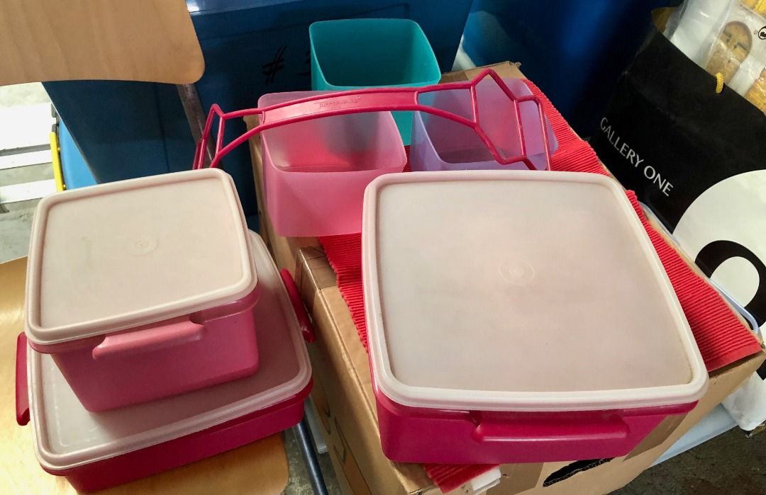 Tupperware Stackable Picnic Box and Storage Container Set (Category: Food Organization & Storage) located in Calamba. Submitted by marjoh29436 (Listing ID 1467253908, Image 3). Description: A complete set of Tupperware like storage containers / lunch box and picnic set with matching secure lids and handle, includes 4 cups, 4 plates with 4 spoon and 4 forks. Ideal use for meal prep, outdoor picnics, food storage and pantry organization. Durable ma