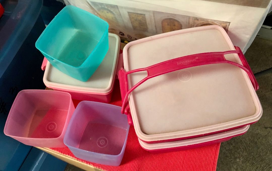 Tupperware Stackable Picnic Box and Storage Container Set (Category: Food Organization & Storage) located in Calamba. Submitted by marjoh29436 (Listing ID 1467253908, Image 2). Description: A complete set of Tupperware like storage containers / lunch box and picnic set with matching secure lids and handle, includes 4 cups, 4 plates with 4 spoon and 4 forks. Ideal use for meal prep, outdoor picnics, food storage and pantry organization. Durable ma