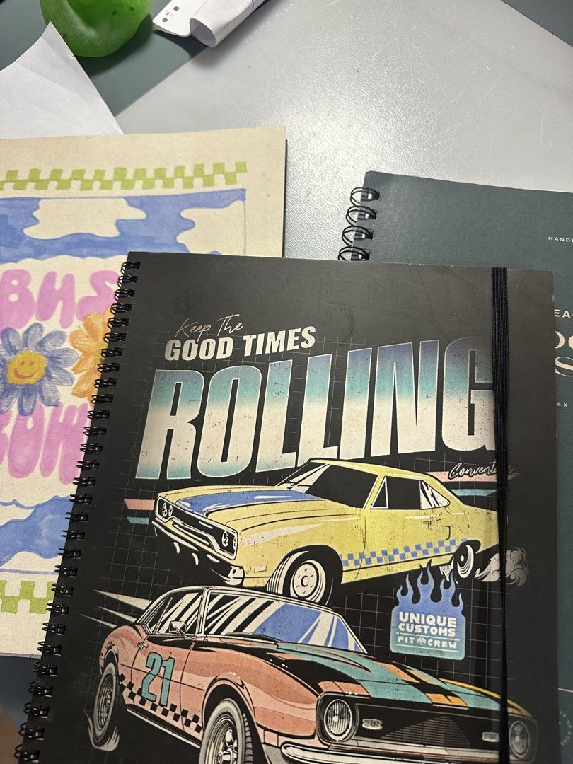Typo Notebooks (Category: Stationery & School Supplies) located in Marikina City. Submitted by bxllaxox (Listing ID 1467290193, Image 1). Description: - never used, - good times rolling- ₱60 - busy growing - ₱ 100 - the league of poor decisions - ₱80 (tear at the back refer to pic) Take all: 200 Can negotiate.