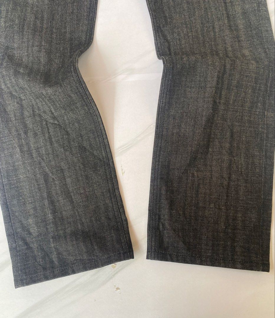 UNIFORM BRIDGE selvedge denim pants raw black (Category: Jeans) located in Zamboanga. Submitted by ak.hunt (Listing ID 1467234439, Image 3). Description: -size small Measurements Waist 32 Length: 42 Inseam: 32 Rise:11 Thigh 11.5 Leg Opening 8 Condition: excellent Issue:none Price: 2100+sf Pm.