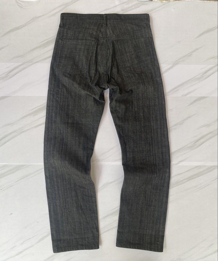 UNIFORM BRIDGE selvedge denim pants raw black (Category: Jeans) located in Zamboanga. Submitted by ak.hunt (Listing ID 1467234439, Image 2). Description: -size small Measurements Waist 32 Length: 42 Inseam: 32 Rise:11 Thigh 11.5 Leg Opening 8 Condition: excellent Issue:none Price: 2100+sf Pm.