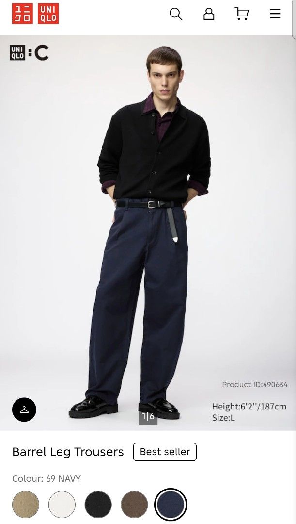 📍Uniqlo :C Barrel Pants (Category: Trousers) located in Antipolo. Submitted by simplehans (Listing ID 1467170196, Image 1). Description: ‎📍Uniqlo :C Barrel Pants ‎Size Medium (Navy) ‎Waist- 33 (Tape measure) ‎Length- 41 ‎Leg Open- 9 ‎Brand New ‎DIRECT MESSAGE IF INTERESTED.