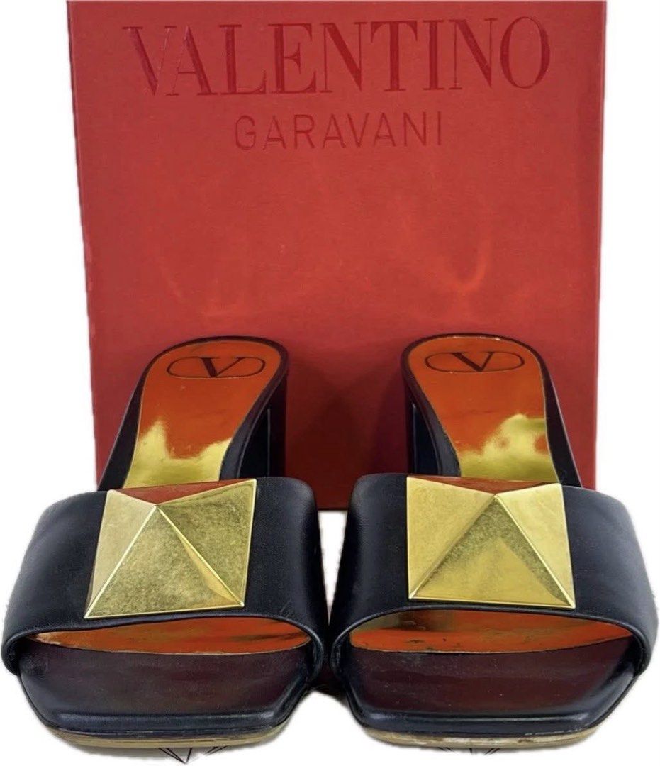 Valentino One Stud Black Sandals 36 (Category: Sandals) located in Quezon City. Submitted by loolubelle (Listing ID 1467180364, Image 3). Description: Valentino One Stud block sandals Black EU36 Includes its box and dustbag With sole protectors (to match the colors of their original base so it’s tan for the ball of the foot (outsole) and black for the heel like the original before I had the sole protectors) Soft and comfortable for all-day wear, 