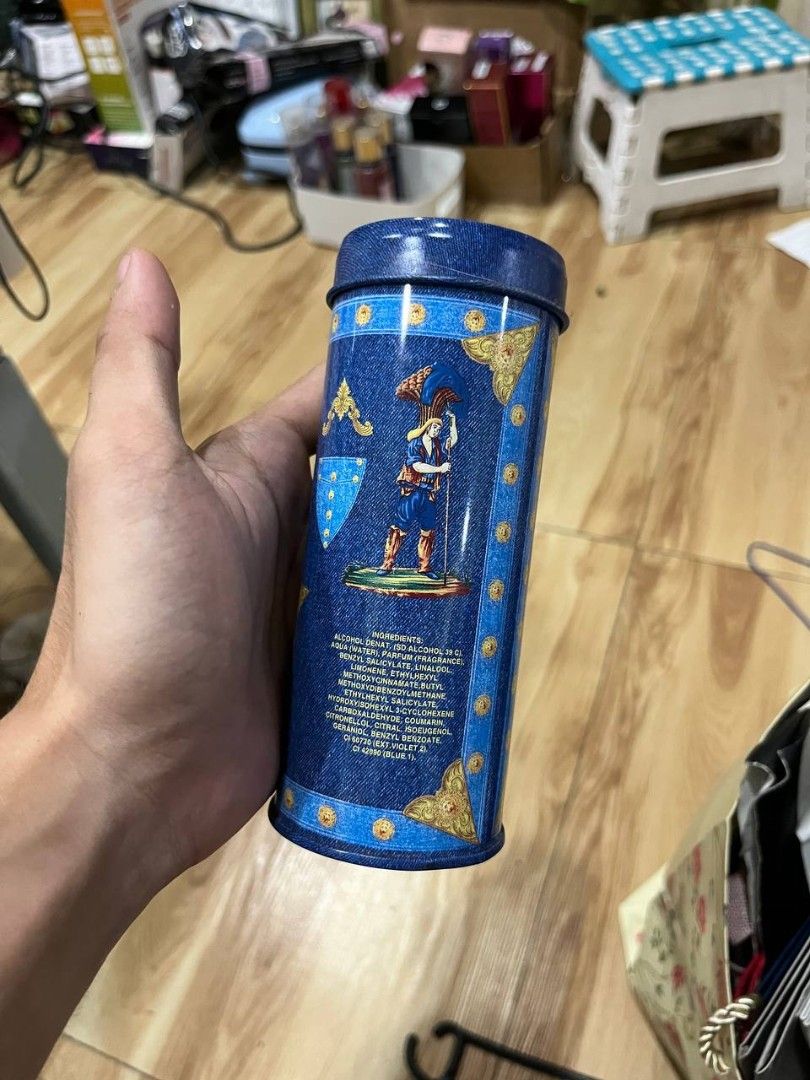 Versace Perfume (tin Canister only) (Category: Vintage Collectibles) located in Quezon City. Submitted by michypeachyy1 (Listing ID 1467264100, Image 2). Description: 200 plus shipping Tin Canister only.