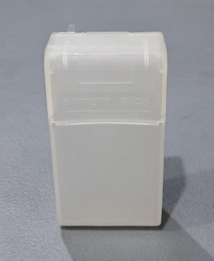 Vintage Camcorder Battery Case Protector / Translucent Hard Plastic Storage Box (Category: Batteries & Chargers) located in Bulacan. Submitted by honhonliz (Listing ID 1467261042, Image 1). Description: • Item: Protective Storage Case for Camcorder Battery Packs (Matches vintage Sony Video8/Handycam CADNICA style packs) • Material: Durable, rigid translucent polypropylene/HDPE plastic. Design Features: Secure snap-shut clamshell lid with an angle
