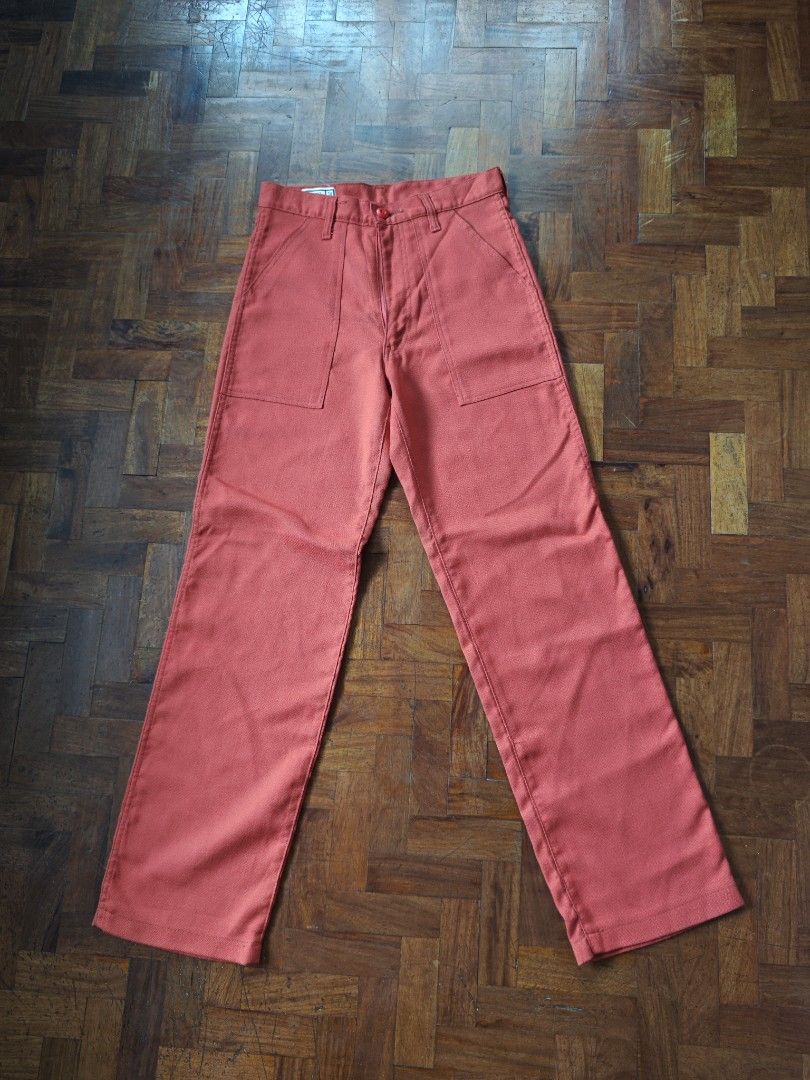 Vintage Edwin Baker Pants (Category: Trousers) located in Batangas. Submitted by retroguyy (Listing ID 1467287877, Image 1). Description: Vintage Edwin Baker Pants Material: Cotton = 100% Color: Red Orange Size Tag: 29 Actual Measurement (laid flat): Waist = 14.25 inches Outseam = 42 inches Inseam = 30 inches rise = 12 inches Hem = 9 inches Unique Color!.